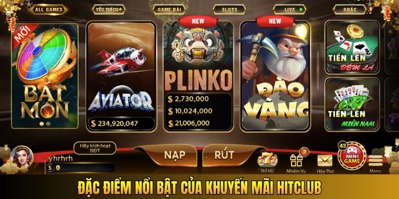 Đặc điểm nổi bật của khuyến mãi Hitclub
